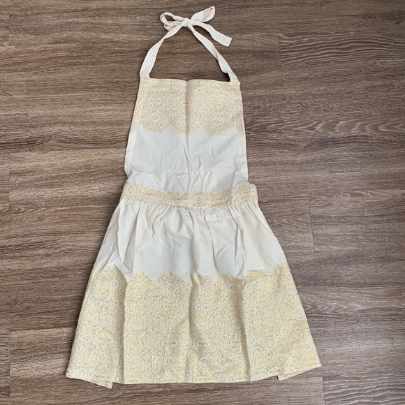 Anthropologie Adelina Metallic Gold Apron - Picture 4 of 7